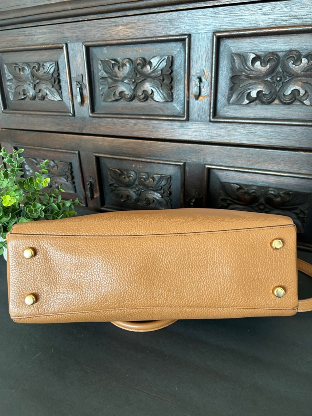 COACH Mia Pebbled Leather Satchel with Gold Hardware and Detachable Strap - Picture 7 of 16